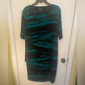 Women’s 18W black and teal dress worn once